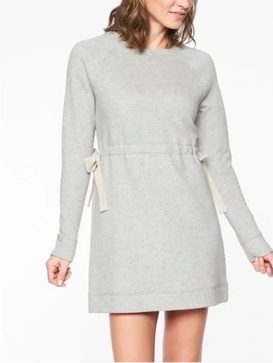 Athleta Dresses & Skirts - Athleta Studio Cinch Sweatshirt Dress - Heather Grey Small